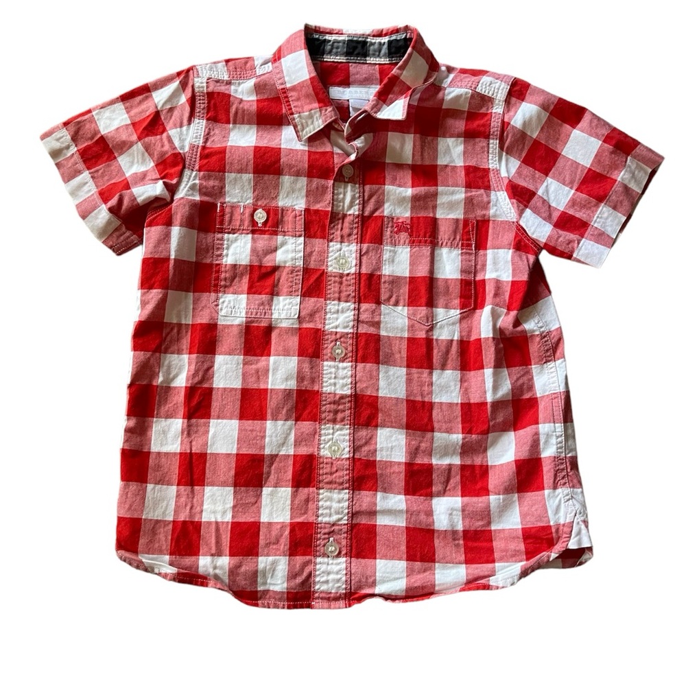 Burberry Red Gingham button down shirt size 6